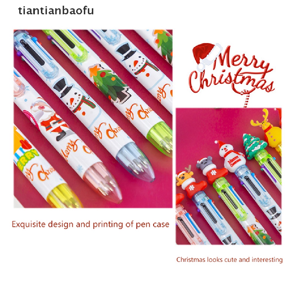 1 Pc Pulpen 6 Warna Dapat Ditarik Untuk Hadiah Natal