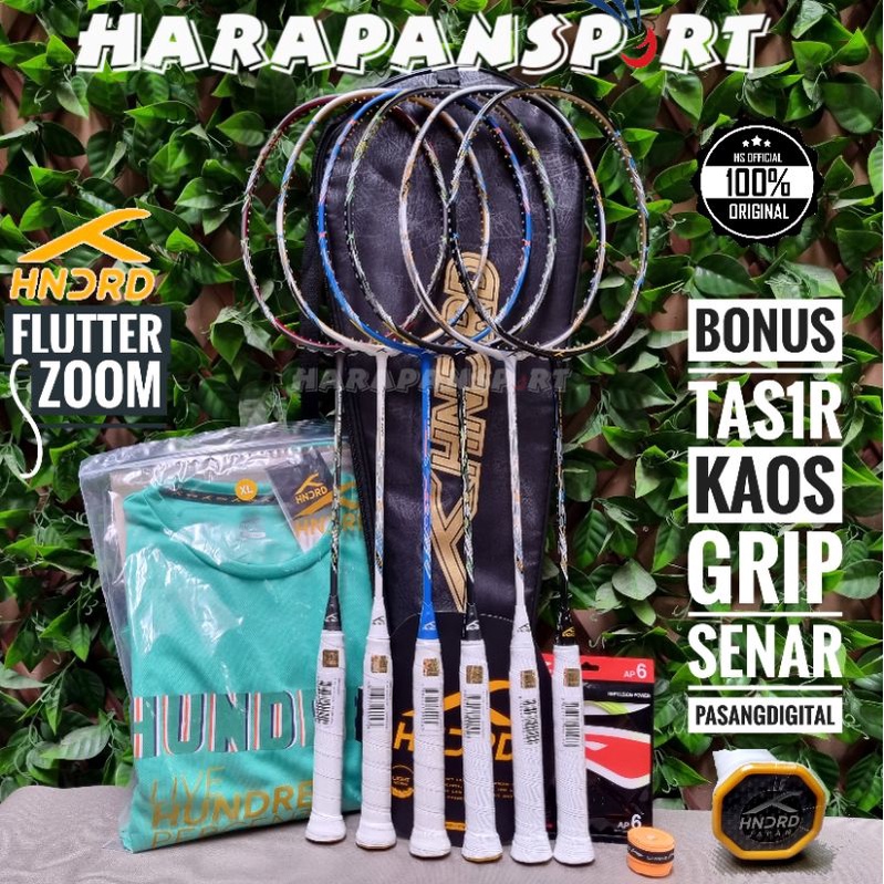 RAKET BADMINTON HUNDRED FLUTTER S ZOOM ORIGINAL 100%