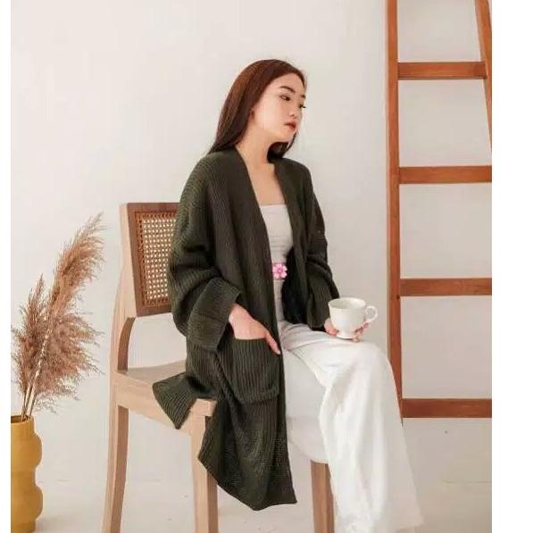 Ready Cardigan Rajut Long Oversize Jumbo