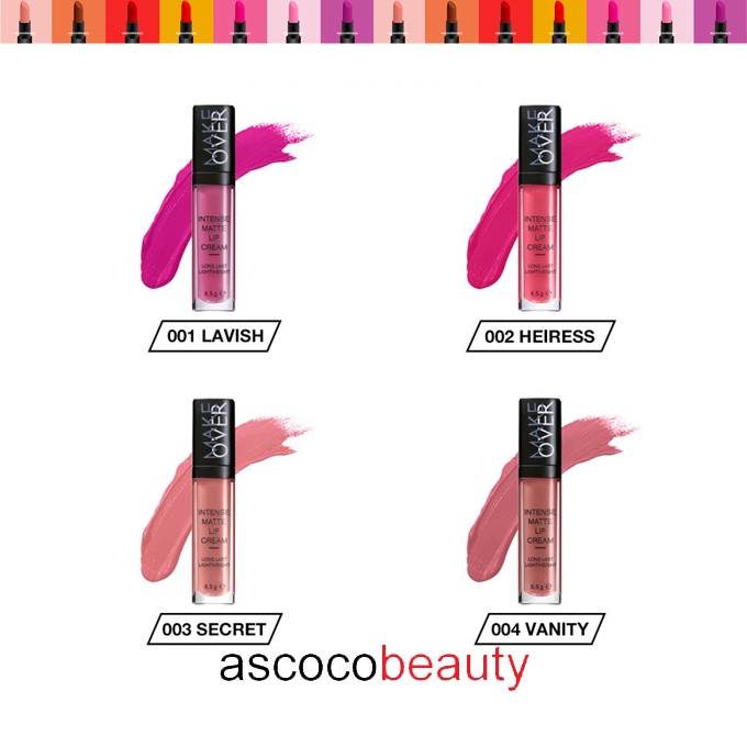 MAKE OVER Intense Matte Lip Cream Lip Cream Liquid Lipstick Lipstik Cair 6,5 g Makeover ✰ ascocobeauty ✰