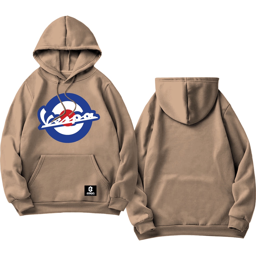 BRIGO X Vespa MOD Jumper Hoodie II Sweater Hoodie BRIGO Sablon DTF Fleece Cotton M-XXL (Pria &amp; Wanita) Free stiker&amp;Gantungan Kunci