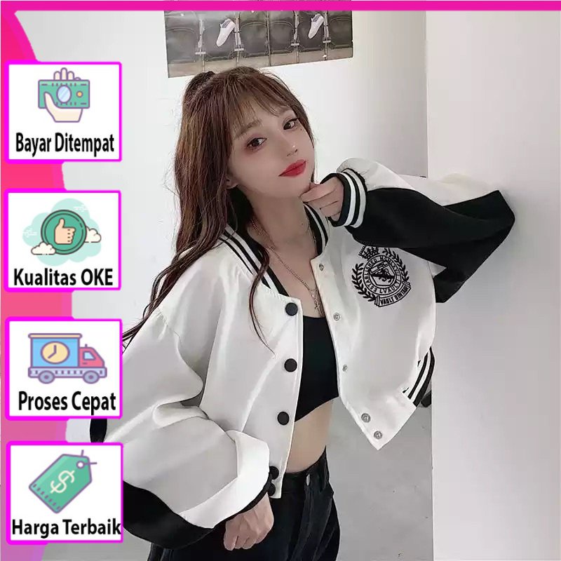 FM Jaket Varsity Baseball Varsity Crop Vintage Jaket Baseball