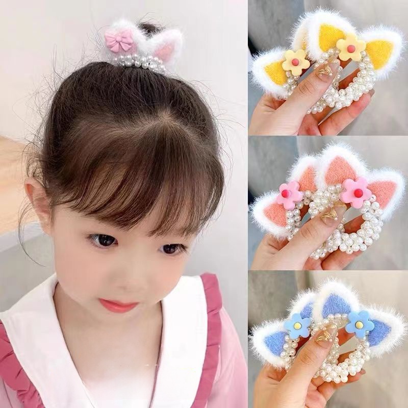 (Hello Girl)F175 Ikat Rambut Anak Lucu Motif Telinga Kucing Gaya Korea Import