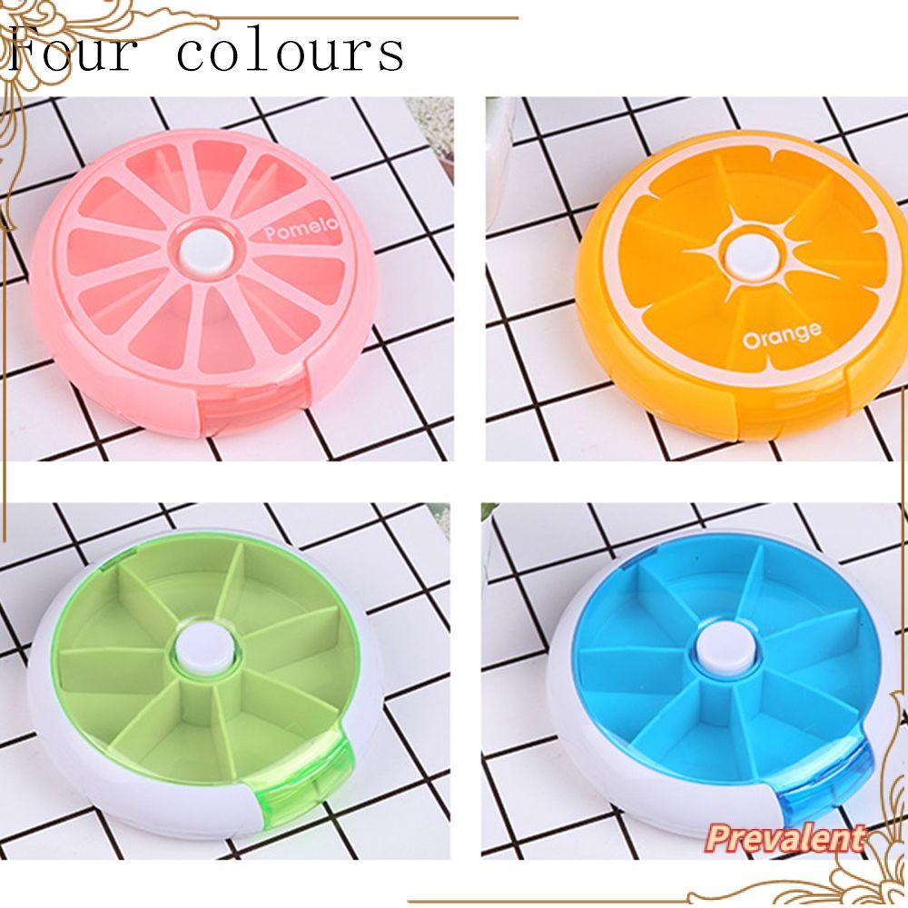 Preva Pill Box Healthy Weekly Rotating 7hari Splitter Pill Organizer Case Wadah