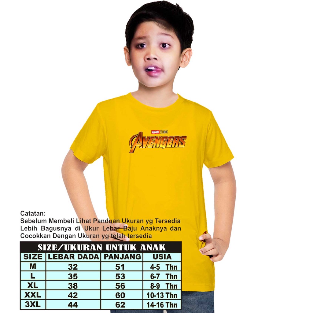 Baju Kaos Anak Laki-Laki Avangers