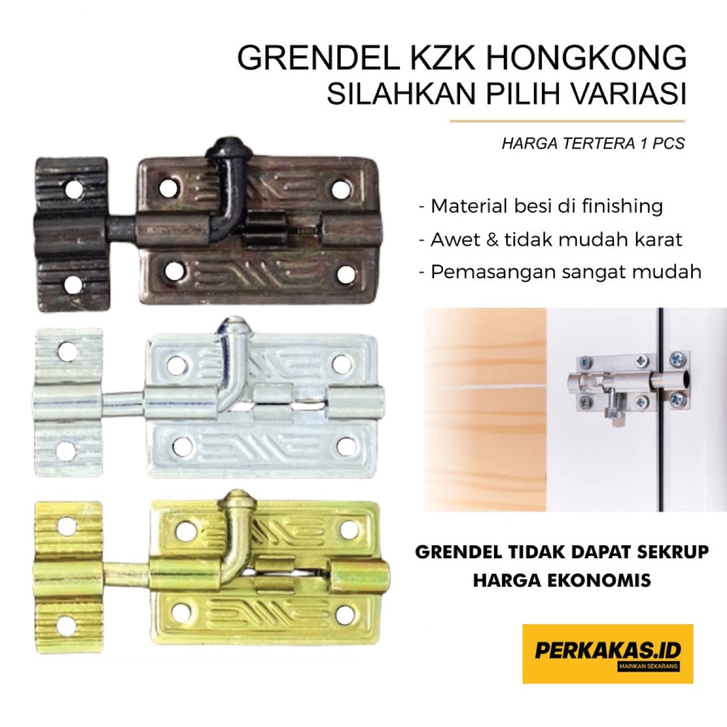 Grendel Pintu Jendela Kunci Rumah 6cm KZK