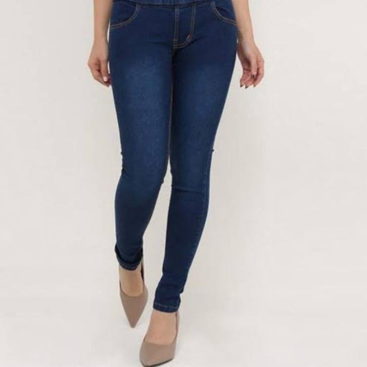 Best Seller Jegging Wanita Jumbo - Legging Jeans - Jeging - Leging - Warna Biru Navy