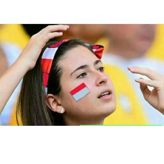 

[L-6T ☛] Sticker Pipi Merah Putih ISI 100PCS | Tempelan Pipi Bendera TERMURAH-top produk