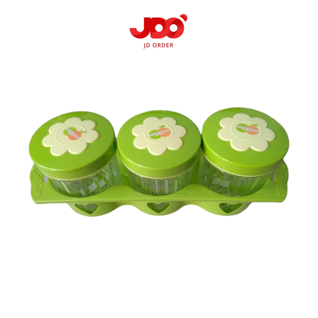 Rak Dapur Plastik || Rak Toples 3 Slot - RT9035 Golden Sunkist