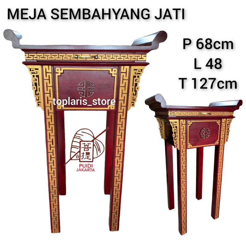 Meja Sembahyang Kayu Jati 68x48x127