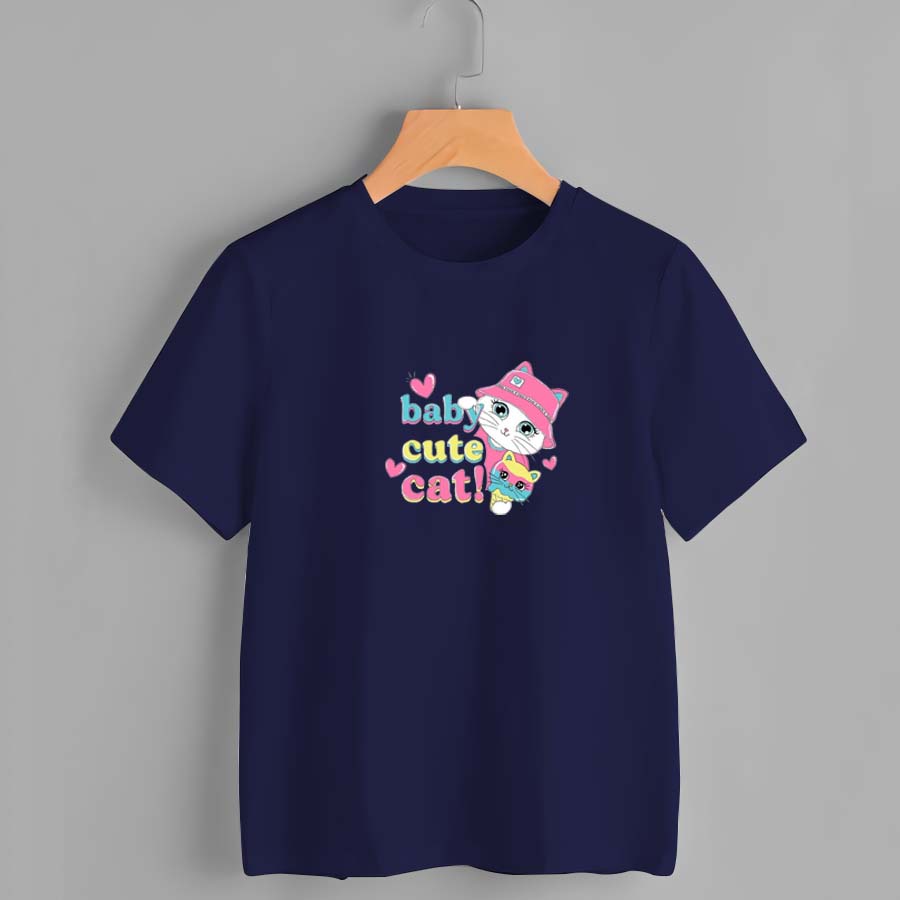 Baju Kaos Distro Anak Laki Laki Umur 1-10 Tahun - Baju Kaos Distro anak wanita motif BABY CUT CAT