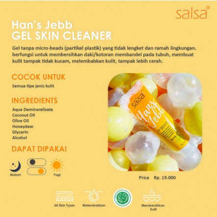 SALSA Hans Jebb Gel Skin Cleaner / Peeling Gel Lulur Tanpa Bilas