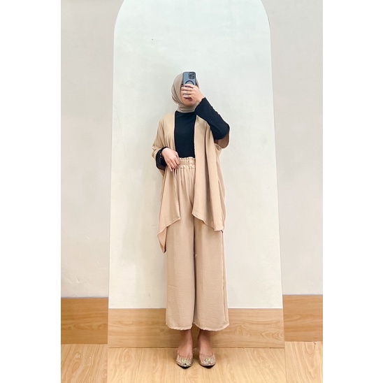 BEFAST - ZRX ONESET KEISYA / ONE SET OUTER CRINCLE DAN KULOT CRINCLE / Fashion Kekinian Remaja ABG Teralris / Outfit Wanita Hijab Casual / SETELAN Wanita Remaja Terbaru / Pakaian Santai Wanita / Oneset Wanita Trendy / Set Atasan Outer+Celana Kulot Panjang