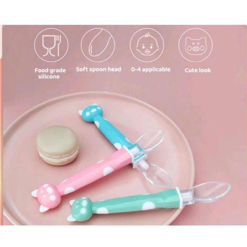 [rumahbayipdg] Sendok mpasi bayi karakter sendok silicone BPA Free