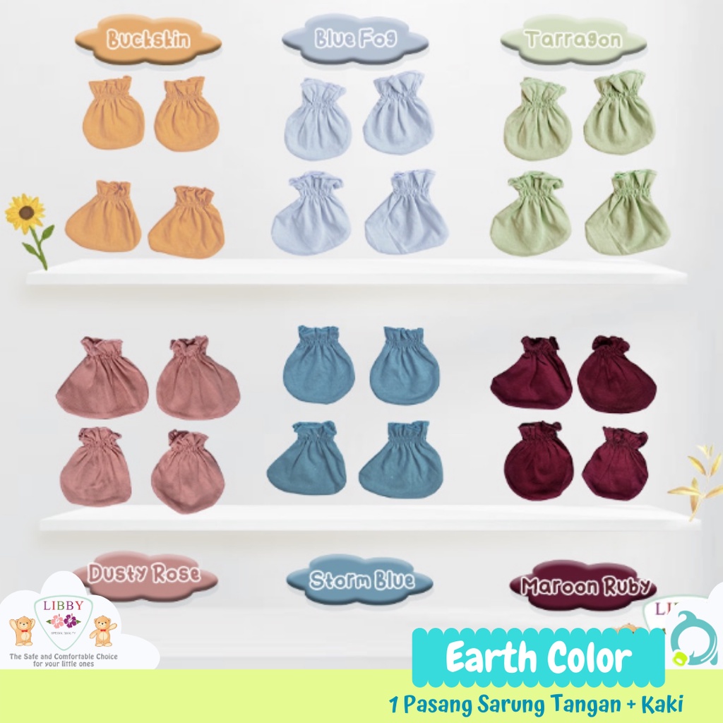 LIBBY Sarung Tangan + Kaki Earth Color  (1 pcs/pack)