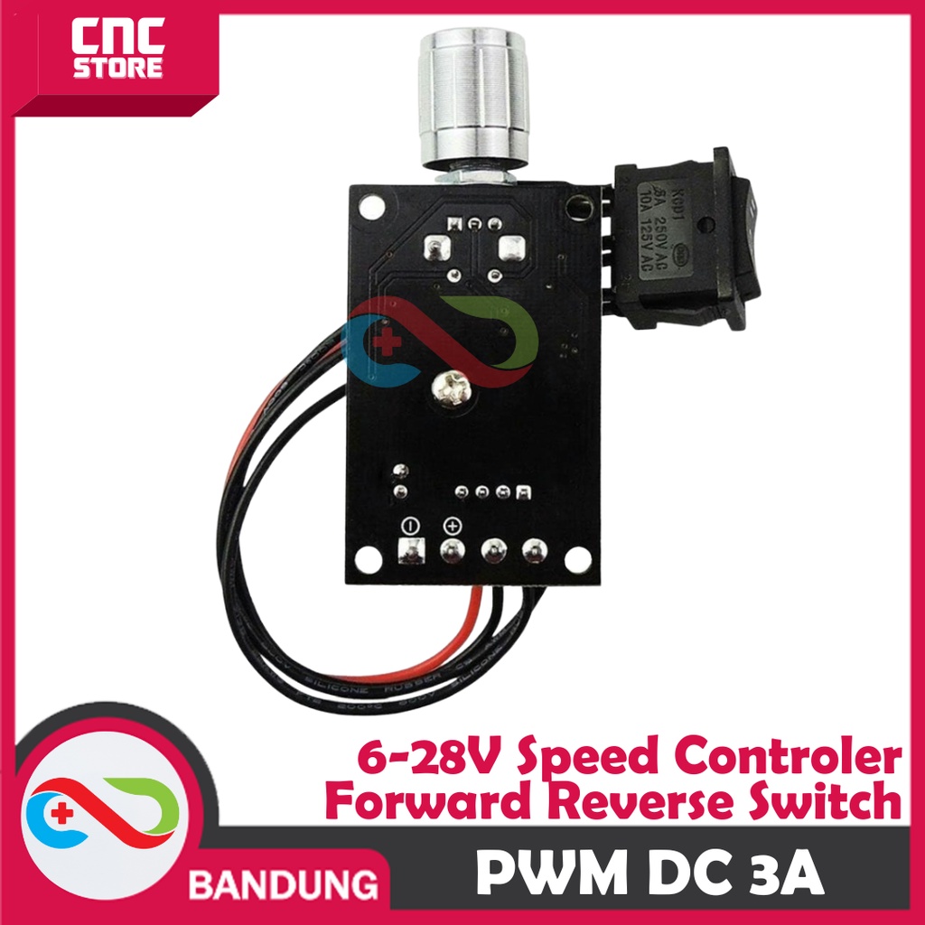 6V 12V 24V 3A PWM DC Motor Speed Controller Forward Reverse Switch