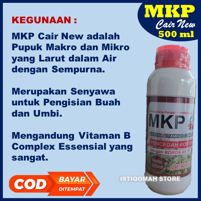 Pupuk MKP Cair New 500ML Obat Semprot Pencegah Rontok Bunga dan Buah Tanaman Sayuran Tomat - Pupuk Anti Rontok Bunga dan Buah Tanaman Tomat -  Pupuk Pembesar Buah Tomat yang Bagus dan Ampuh MURAH TERLARIS