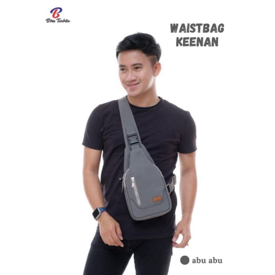 WAISTBAG KEENAN BY BIRU TSABITA BAHAN CHOCOLY ANTI AIR PREMIUM WATERPROOF WAISTBAG PRIA