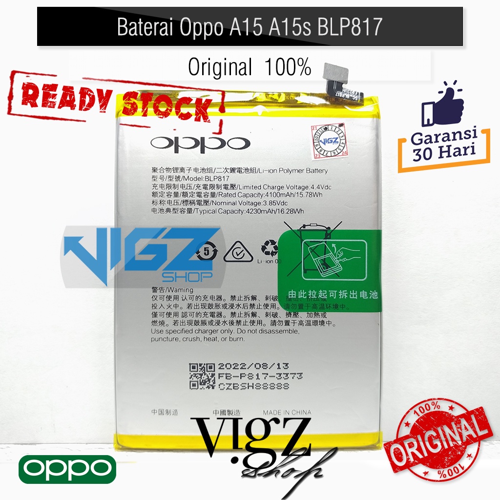 Jual Baterai Oppo A15 A15s BLP817 Original 100% | Shopee Indonesia