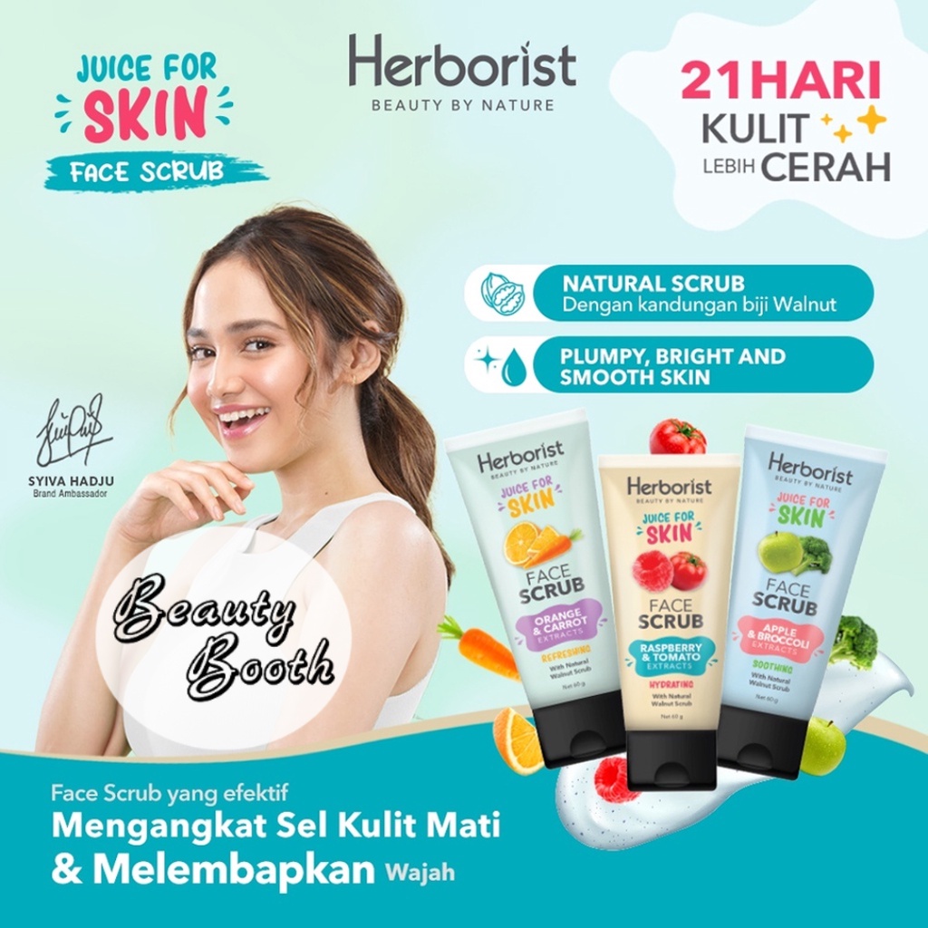 HERBORIST Series Juice For Skin Body Serum Face Srub Exfoliating Gel | Body Care Pencerah Kulit | Glowing Skin 21 Days