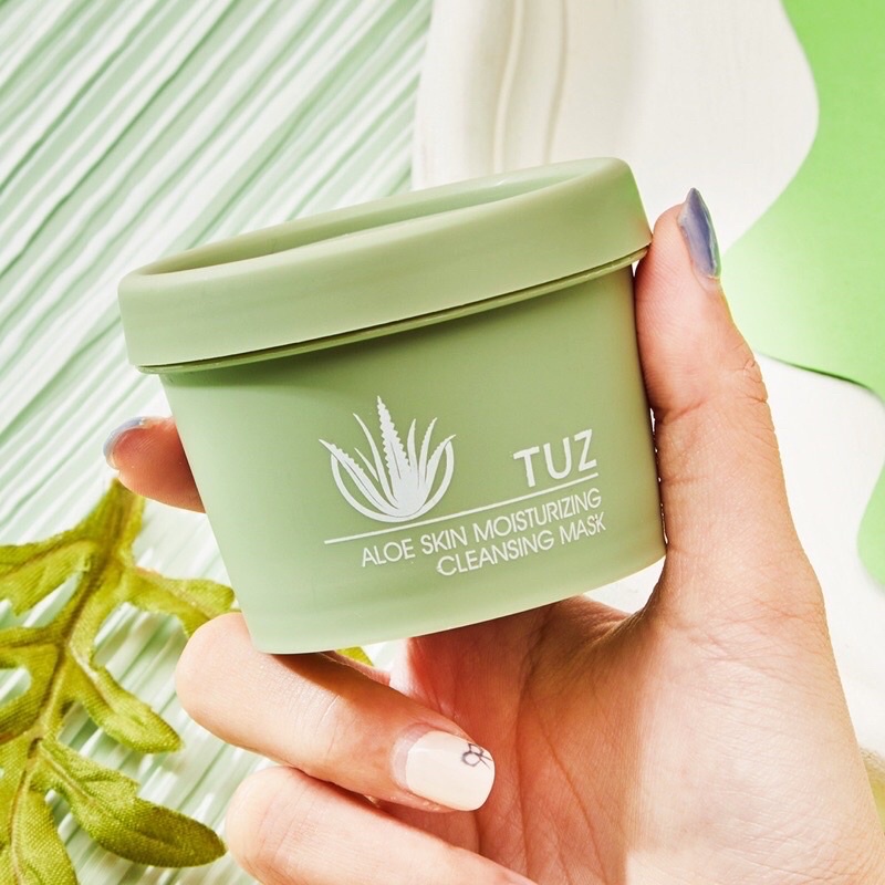 TUZ Masker Eskrim Lumpur Organik Aloevera Efektif Untuk Perawatan Wajah yang ada Komedo Bintik Hitam dan Bruntusan Sampai Glowing Dan Putih