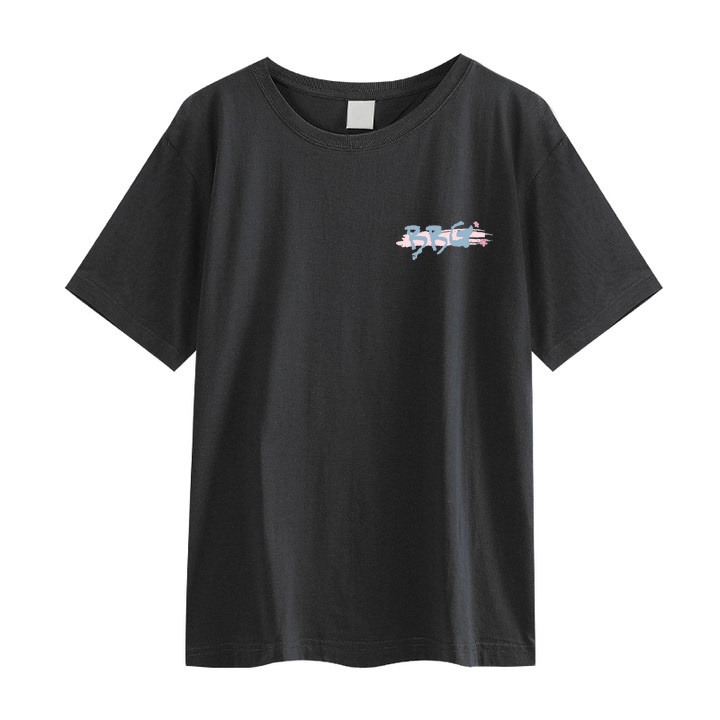 RDGF official shop  kemeja leher bulat kaos kekinian kaos pria terbaru 2023 kebutuhan tubuh yang bagus hitam oversize PRIA &amp; WANITA (UNISEX)