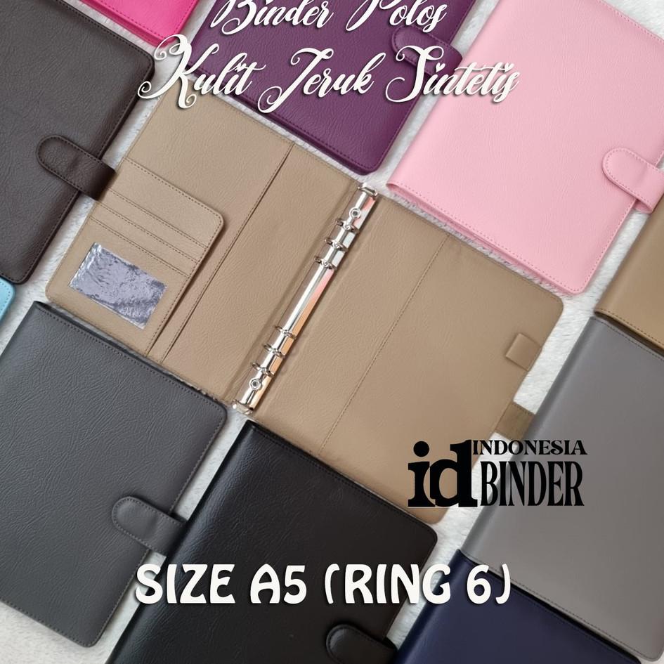 

Best! BINDER POLOS A5 (RING 6) KULIT JERUK SINTETIS 10 WARNA PILIHAN 지