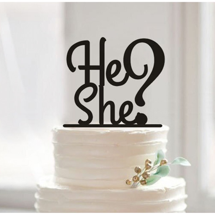 Topper Topper Baby Shower Akrilik Topper He Or She Cake Topper Akrilik