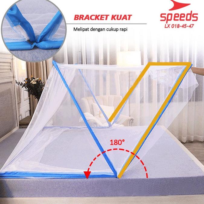 SPEEDS Kelambu Lipat Kelambu Tudung Kotak Jumbo Portabel Kelambu Bayi, Anak Dewasa Anti Nyamuk Simpl