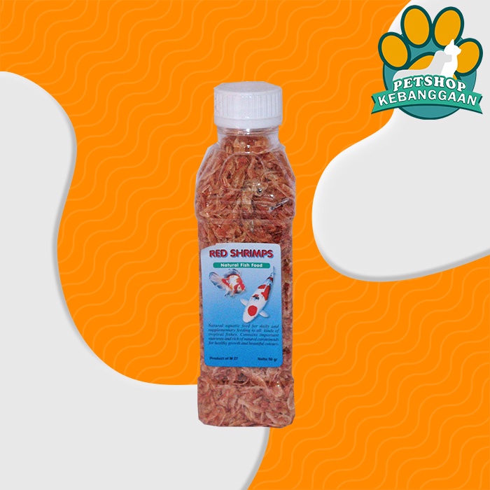 Makanan Ikan Hias Red Shrimps 50gr Pakan Fish Food Udang Merah 50 gr