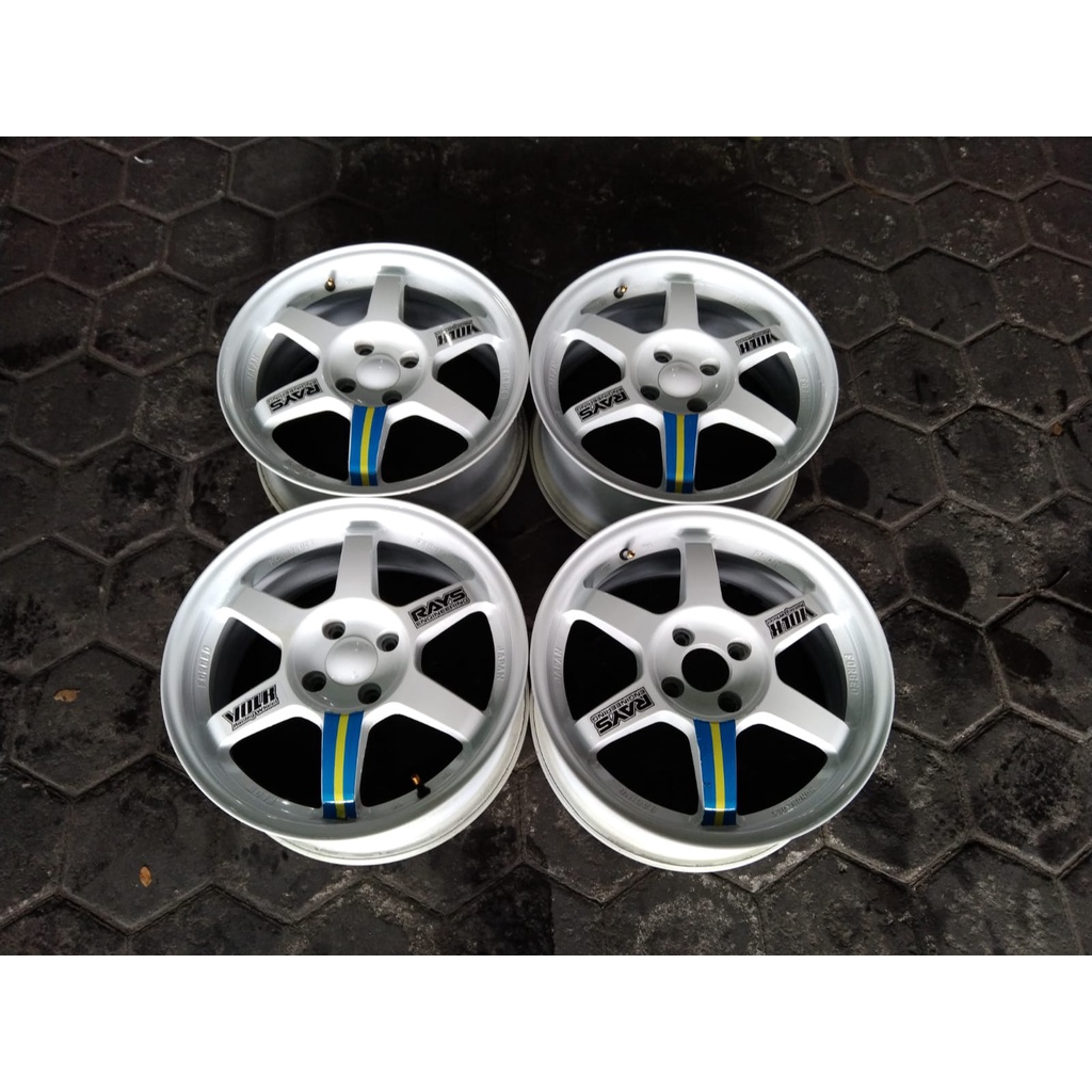 Velg Mobil Jdm Seken Te37 Ring 16x7 Pcd 4x100 White Cocok Buat Agya Brio Calya dll