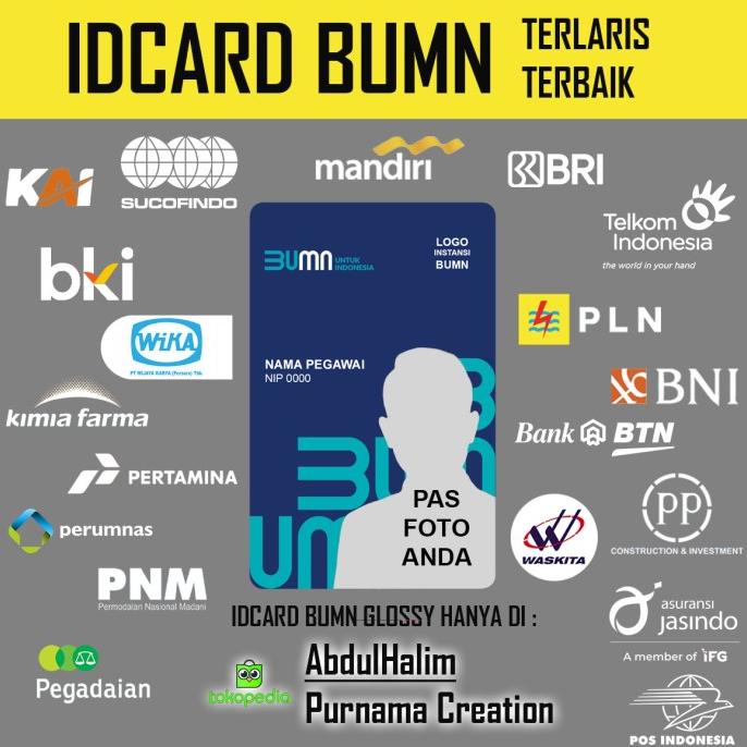 

Id Card Bumn Emoney Etoll Brizzi Tapcash Custom Kartu Glossy Mengkilap