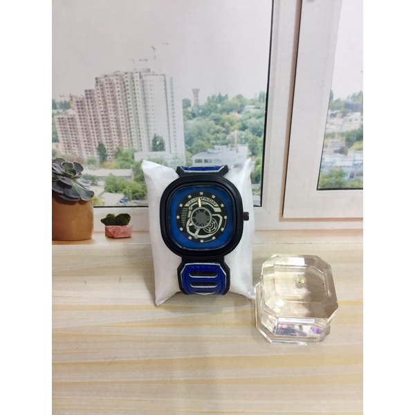 URB new jam tangan pria seven pridey petak analog kulit