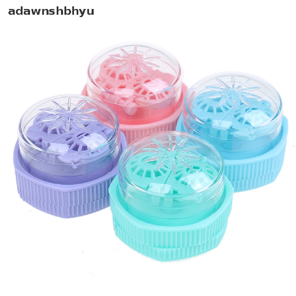 Adawnshbhyu 1X Portable Contact Lens Cleaner Case Kotak Rotasi Manual Pencuci Pembersih Travel ID