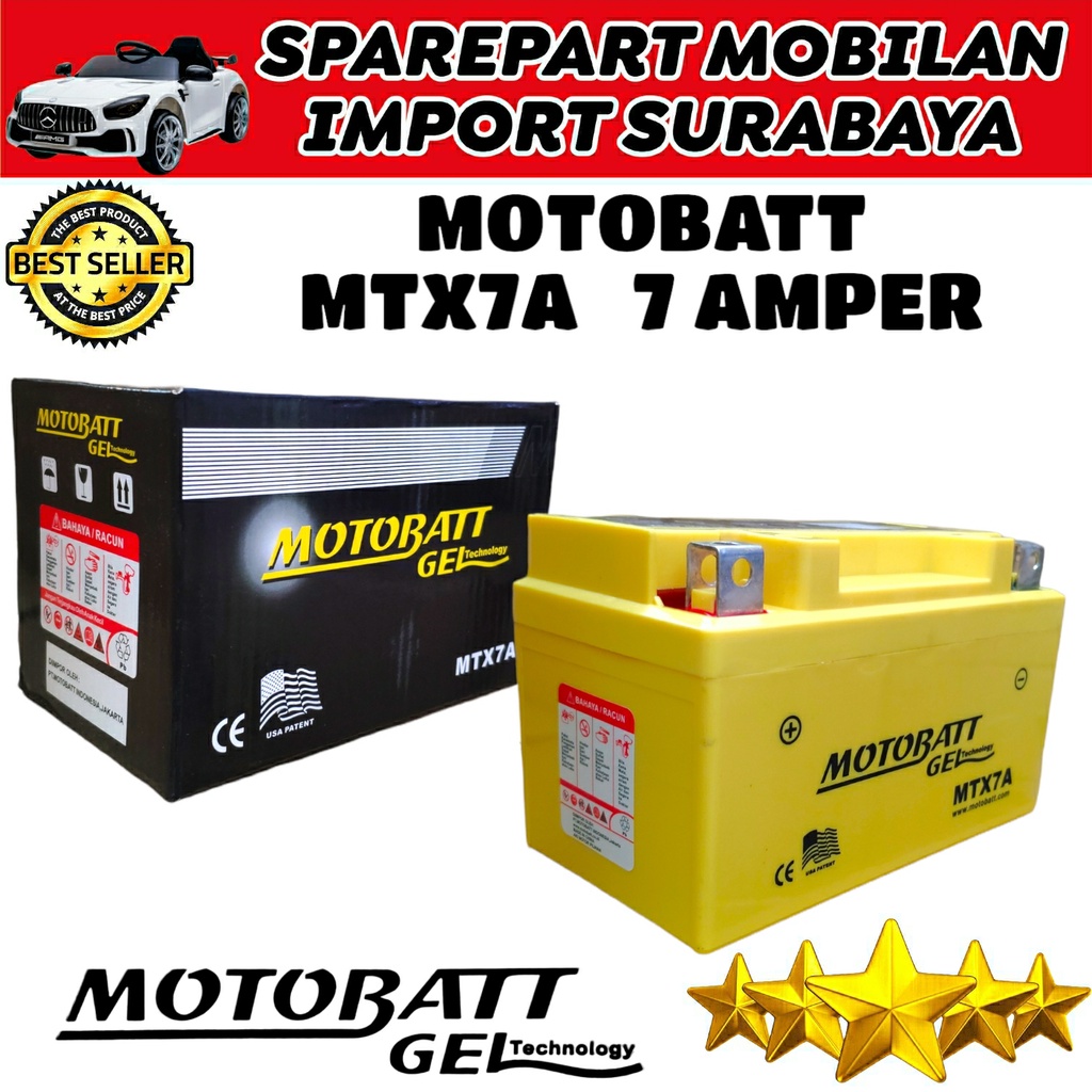 ORIGINAL MOTOBATT MTX7A AKI KERING MAINTENANCE FREE BERGARANSI 12V INAZUMA DAYTONA APACHE RTR 200 MBTX9U YTX9
