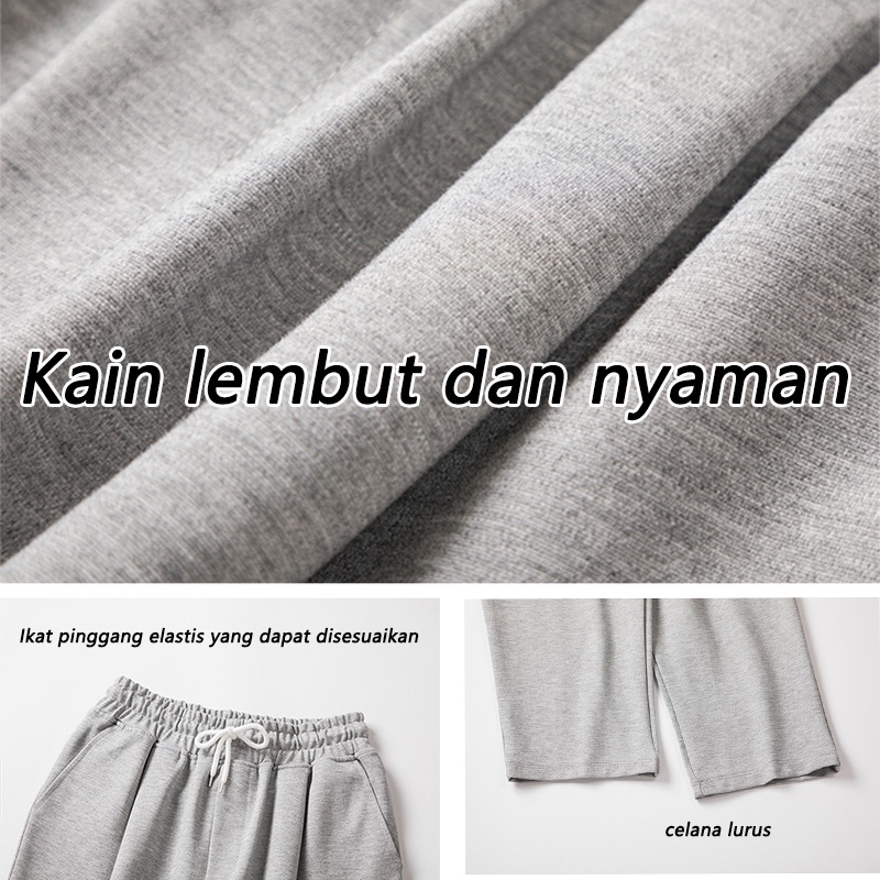 celana santai pria murah hitam celana korean style pria loose straight pants celana olahraga pria panjang basic celana casual pria jumbo SIZ M-4XL