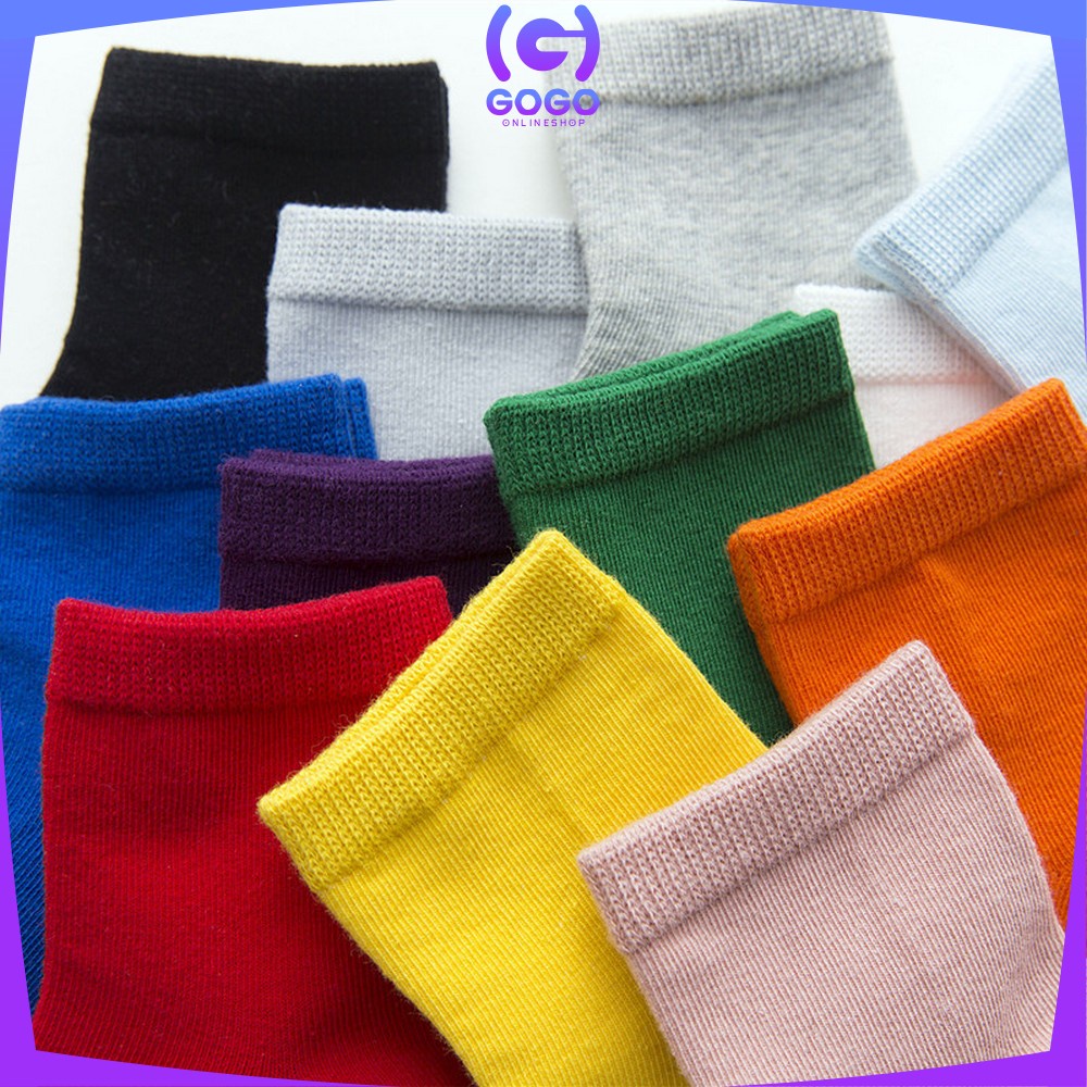 GOGO-P535 Kaos Kaki Anak 6 Pasang Anti Slip Pendek Polos Baby Kids Socks / Kaus Kaki Anak Anti Licin Anak Perempuan Laki Laki