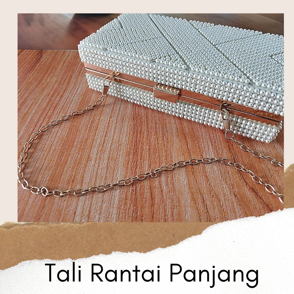Tas Pesta Import Mutiara Kondangan Wanita Premium Kristal Ori Terkini Handbag Wisuda Elegan Mewah Impor 70195-2 KLIKSISTA