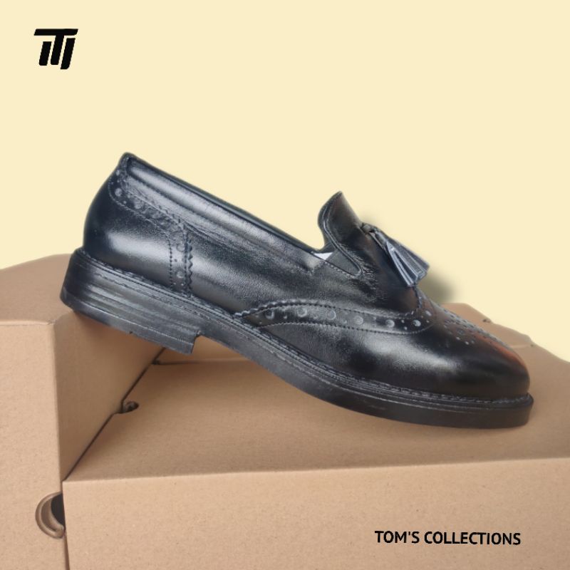 TOM'S - Sepatu Loafers Pria Kulit Asli Original - lOP