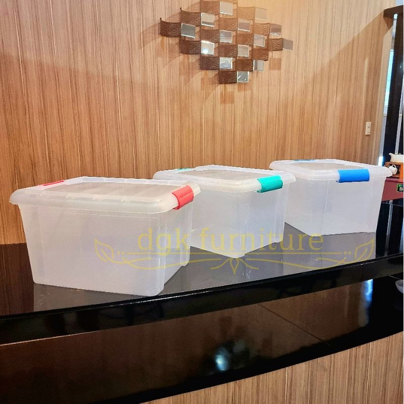 Kontainer Container Box Kotak Penyimpanan FULL BENING Baju Pakaian Mainan Makanan Skincare Makeup Bumbu Dapur Serbaguna Tutup Bertutup 15 Liter 15L 15 L