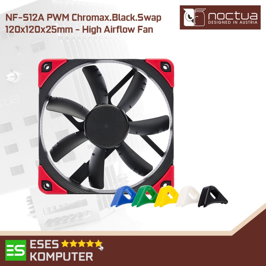 Fan Noctua NF-S12A PWM Chromax Black Swap | 120MM 12CM High Airflow