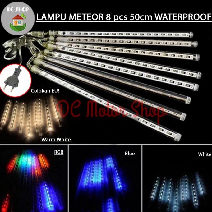 Lampu Meteor Tube 50cm 8 pcs / Lampu Pohon LED Waterproof Air Hujan