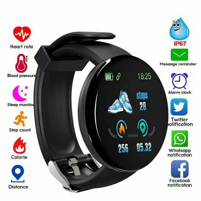 Smartwatch Sport Jam Tangan Olahraga Bisa Ukur Tekanan Darah / Tensi Jam Tangan Pintar Layar Bulat 1