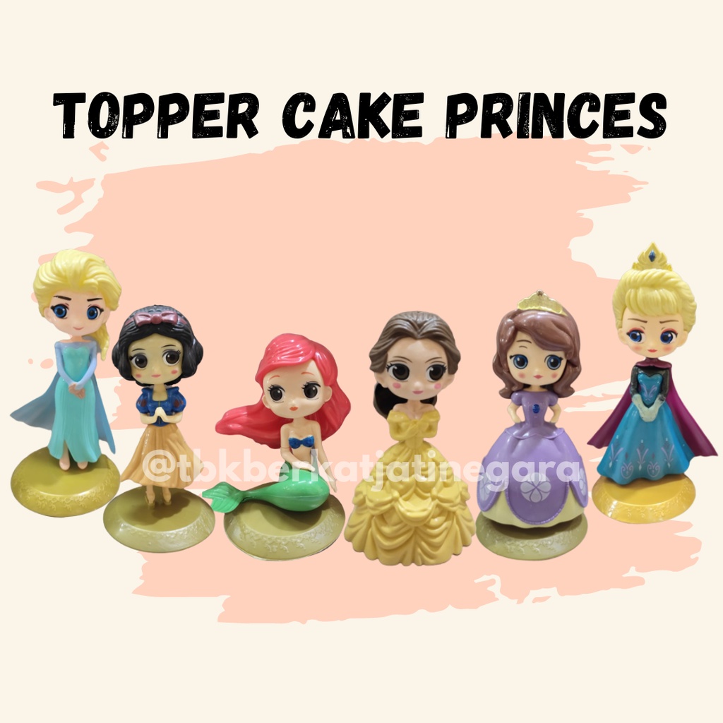 TOPPER CAKE PRINCESS / HIASAN KUE /CAKE TOPPER KARAKTER/ PCS