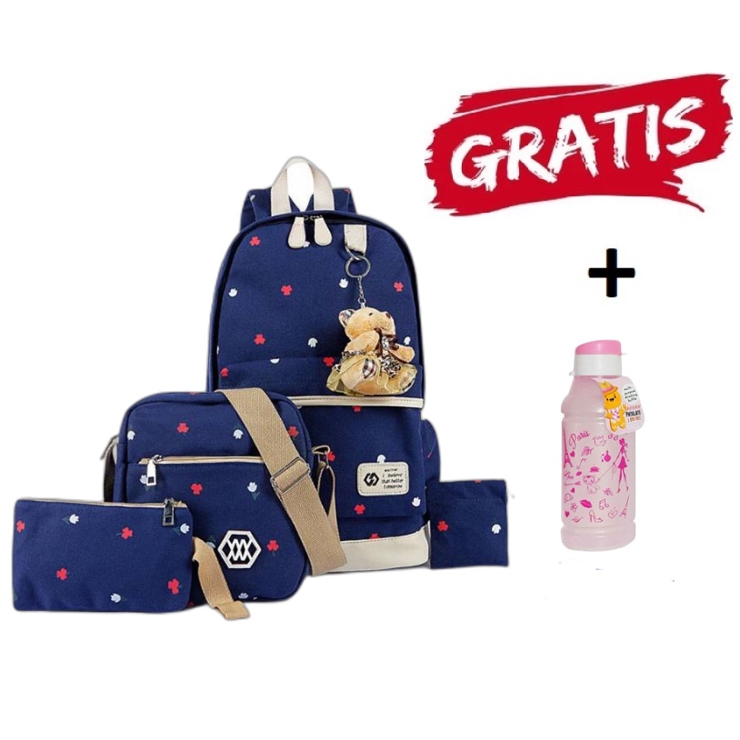 ARMELIA SHOP - Tas Sekolah Anak TK SD Set 4in1 Bonus My Bottle