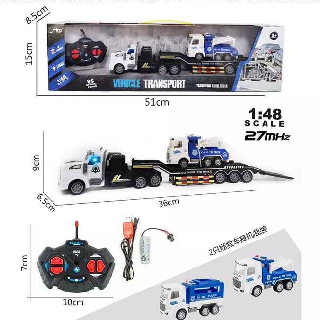 Mainan Anak Mobil Truck Truk Gandeng Sambung Trailer Dump Truck1/48 4Ch RC Termurah