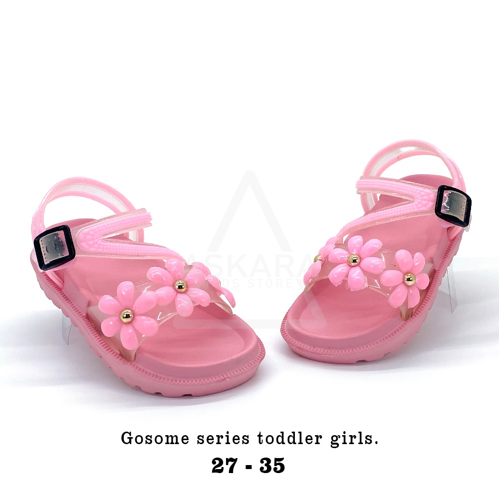 AKS - Sandal Anak Perempuan Model Tali belakang pita bunga 4  -  9 tahun
