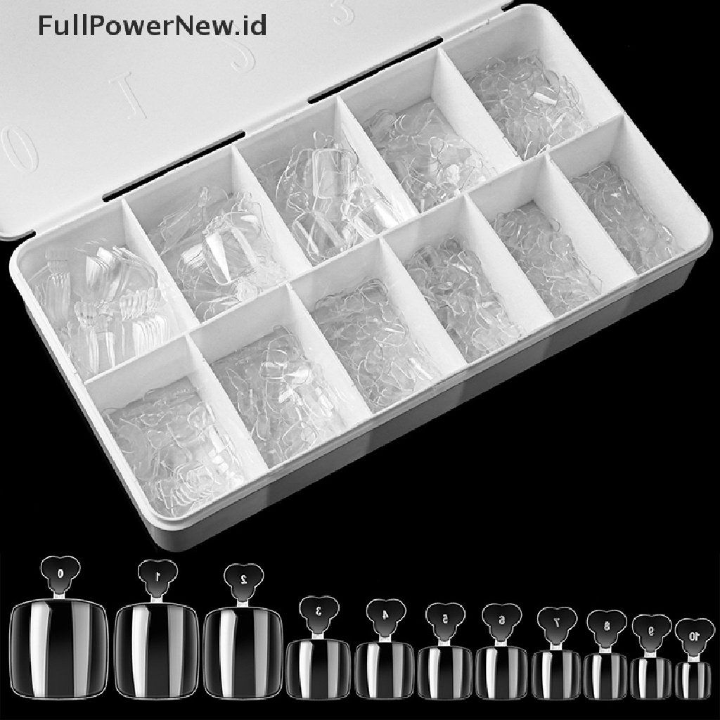 Power 550Pcs Full Cover Tips Kuku Palsu Kuku Palsu Ultra Tipis Bening Tekan Di Ujung Kaki Foot Nails ID