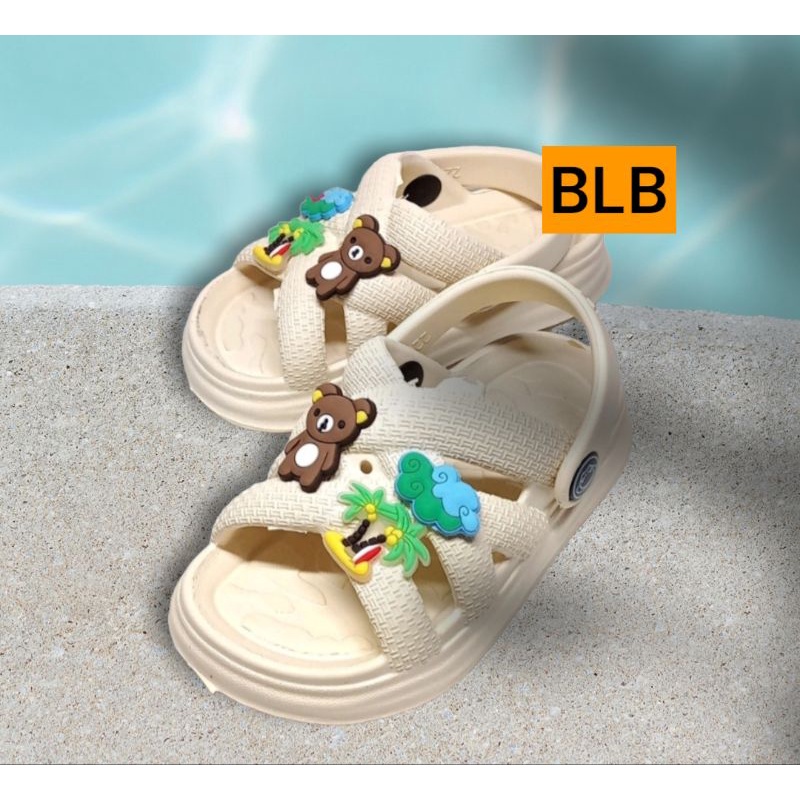 Sandal anak cewek tali belakang Kekinian Sandal anak Balita jibbitz Nyaman