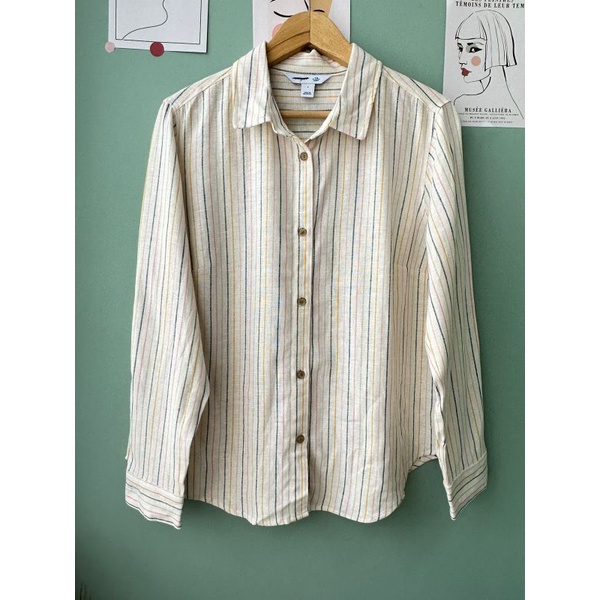 old linen striped blouse